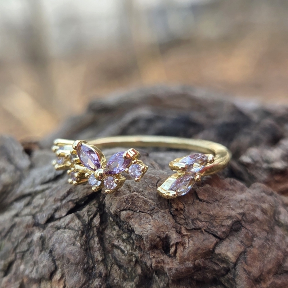 2 For $19! Gold Butterfly Adjustable Ring NWOT